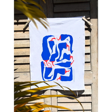  Tea Towell, 2 colors hand screen printed