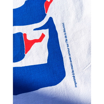  Zoom on Tea Towell, 2 colors hand screen printed